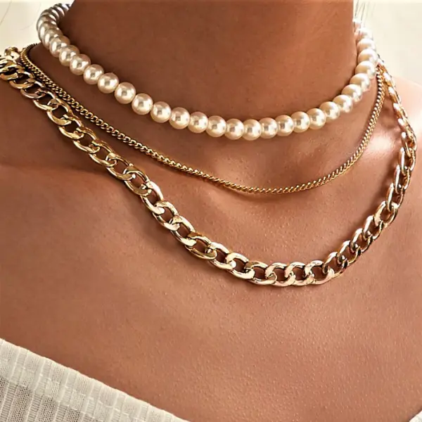 Creative retro pearl chain necklace - Leanarea.chimpone.com 