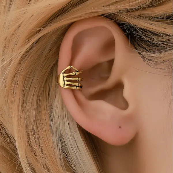 Personalized skull hand ear bone clip - Leanarea.chimpone.com 