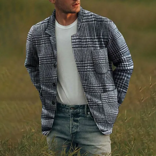 Casual Plaid Fashion MenS Jacket - Leanarea.chimpone.com 
