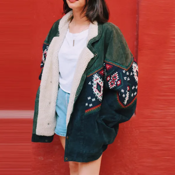 Vintage Striper Women's Cotton Jacket - Leanarea.chimpone.com 