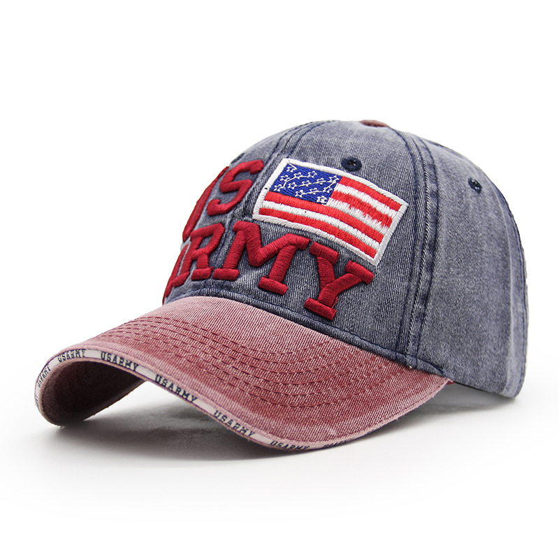 Men's Retro Us Army Chic American Flag Sun Hat