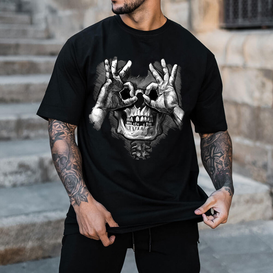 

Men's Fashion Fun Skull Print Casual T-Shirt