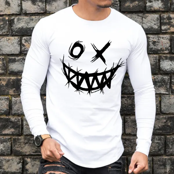 Smiley Print Long-sleeved T-shirt - Honeylop.chimpone.com 