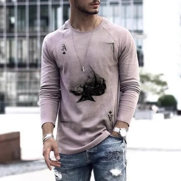 Mens Fashion Ink Poker Long Sleeve T-shirt - Leanarea.chimpone.com 
