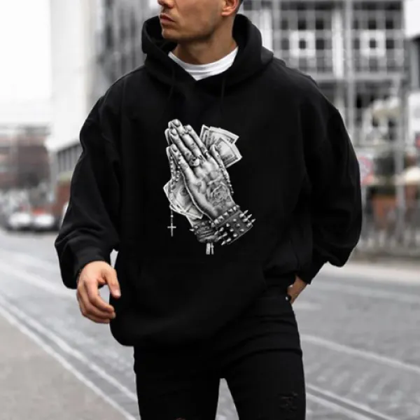 Mens fashion loose hooded sweater - Leanarea.chimpone.com 