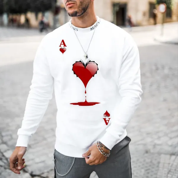 Personalized Poker Round Neck Long Sleeve Top - Leanarea.chimpone.com 