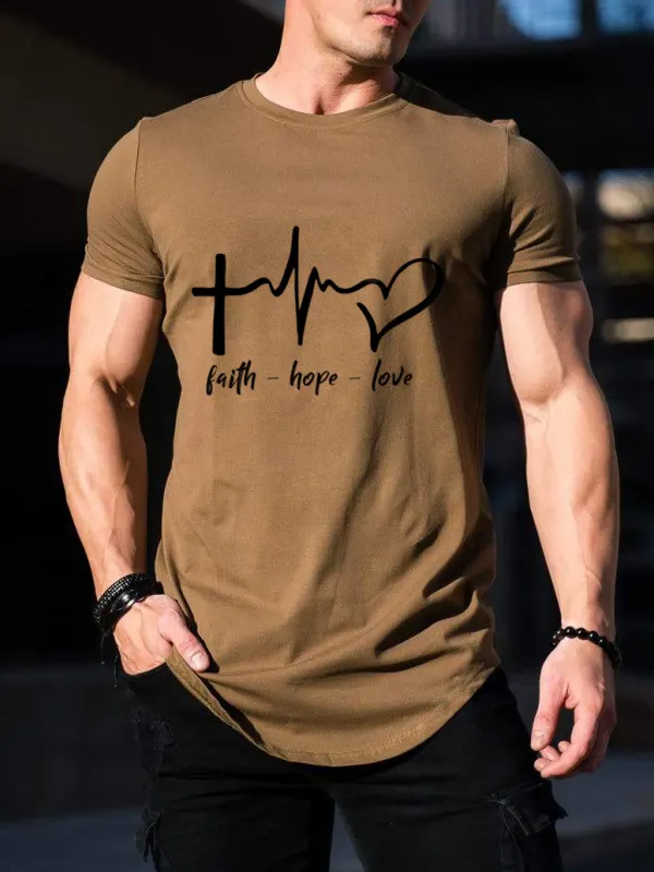 Mens fashion sports round neck short sleeve T-shirt - Inkshe.com 