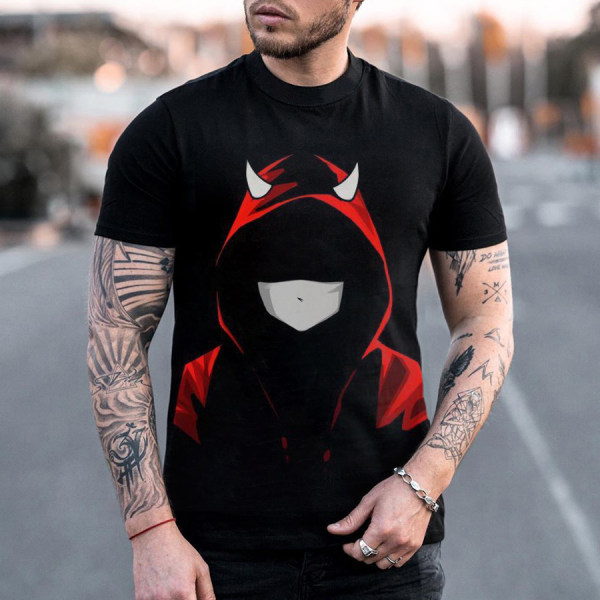 devil print t shirt