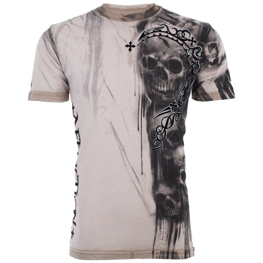 

Skull tattoo motorcycle T-shirt