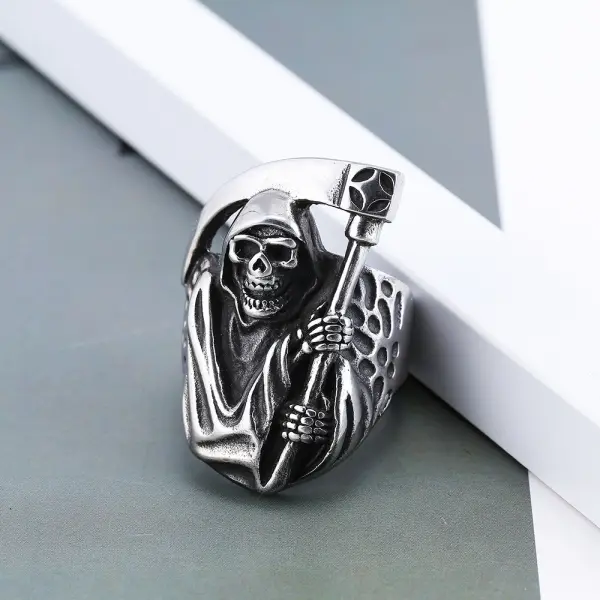 Vintage Grim Reaper Skull Ring - Menilyshop.com 
