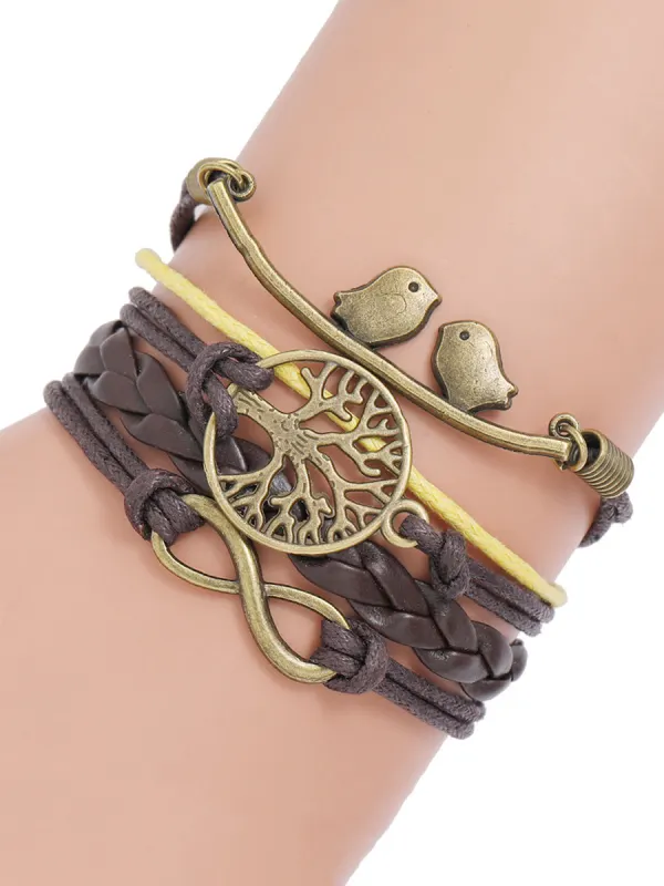 Vintage bronze life bark rope bracelet - Funluc.com 