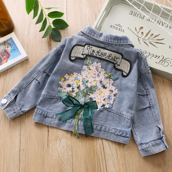 【18M-7Y】Girls Sweet Sequin Embroidered Denim Jacket - Popopiestyle.com 