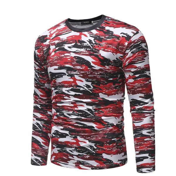 Mens outdoor camouflage long-sleeved quick-drying T-shirt - Senttea.chimpone.com 