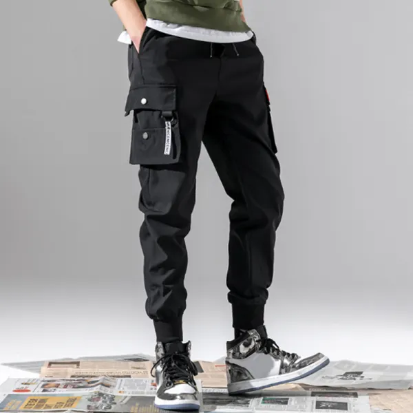 Casual pocket solid color pants - Styletaken.chimpone.com 