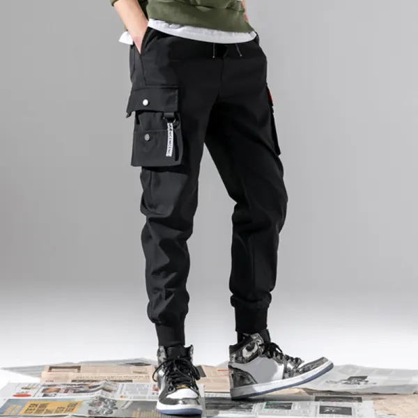 Casual pocket solid color pants - Stormnewstudio.com 