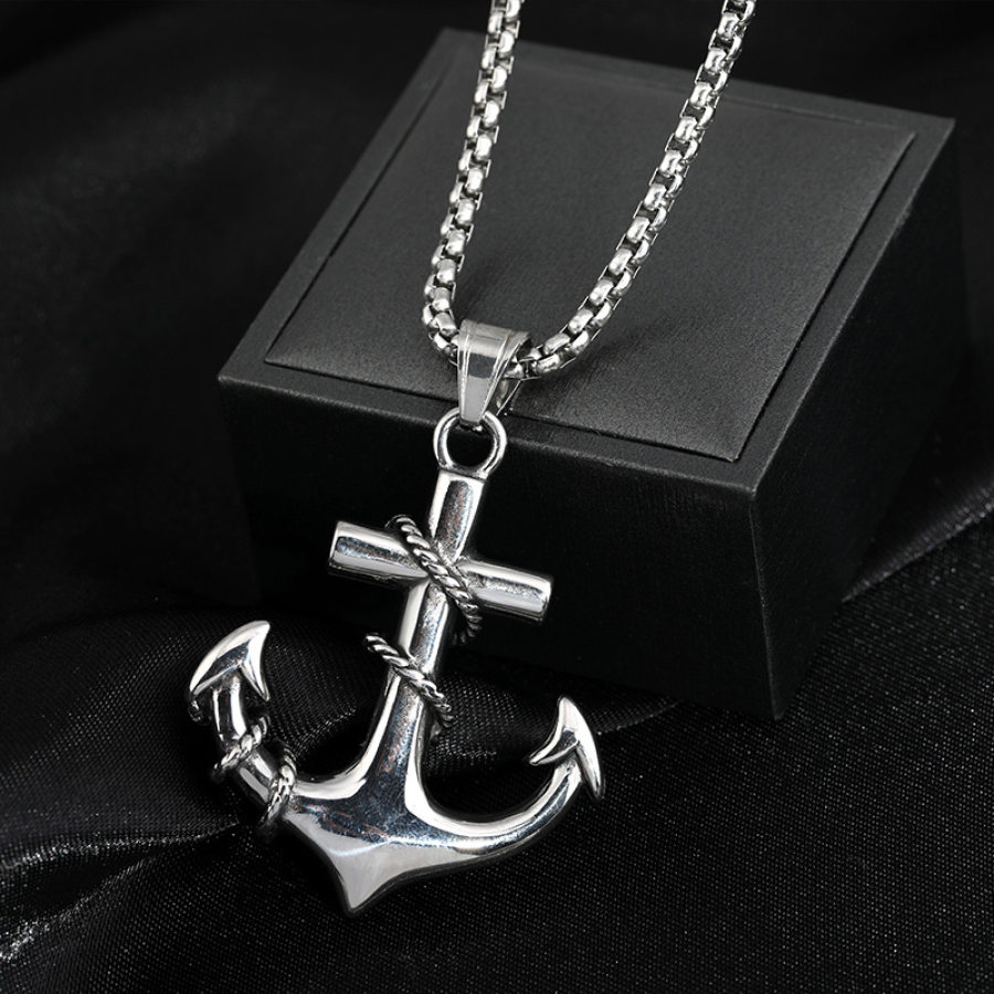 

Anchor Necklace Hip Hop Retro Titanium Steel Necklace