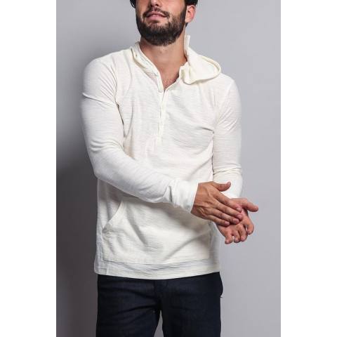 Long Sleeve Hooded Henley T-Shirt