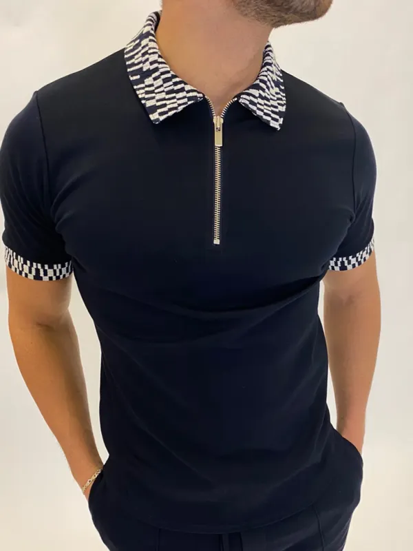 Black craftsman slim fit polo shirt - Oasisjoy.com 