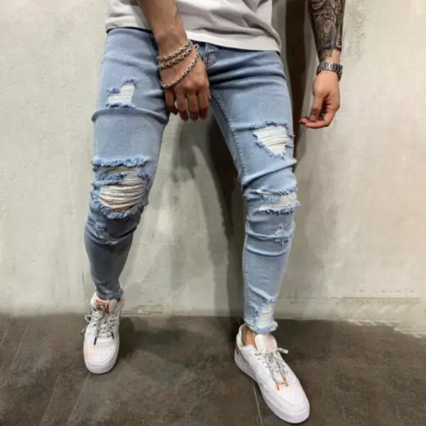 Men's slim shaved denim trousers - Leanarea.chimpone.com 