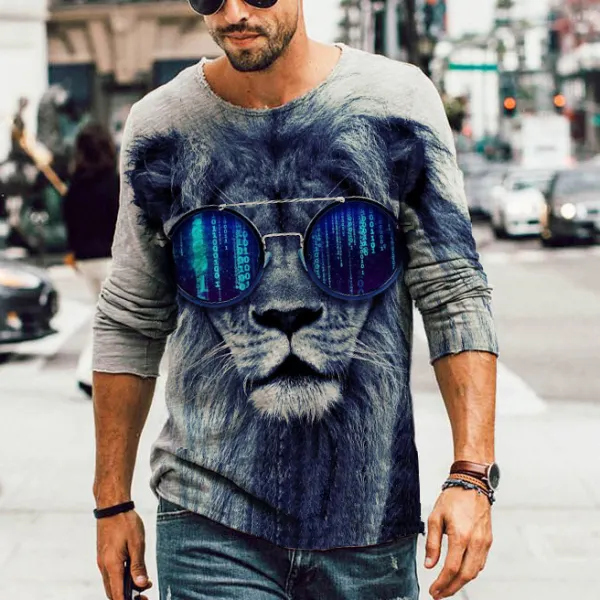 Fashion lion long sleeve T-shirt - Leanarea.chimpone.com 