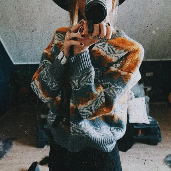 Vintage Casual Long Sleeve Knitted Sweater - Leanarea.chimpone.com 