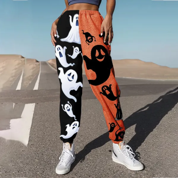Halloween print Loose fitness track pants - Leanarea.chimpone.com 
