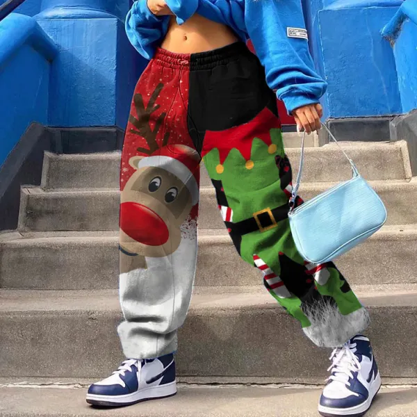 Christmas Loose fitness track pants - Leanarea.chimpone.com 