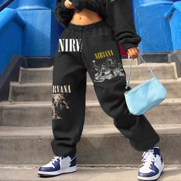 Vintage Printed Colour Loose Jogger - Leanarea.chimpone.com 