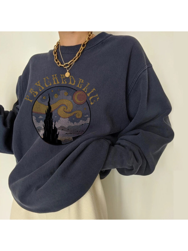 Starry sky print all-match casual loose sweatshirt(🚚Shipping Within 24 Hours) - Holawiki.com 