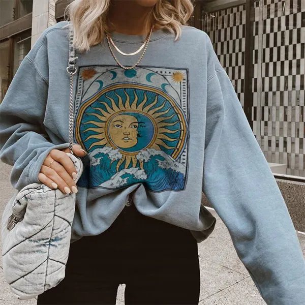Vintage Casual Long-sleeved Printed Sweatshirt - Honeylop.chimpone.com 