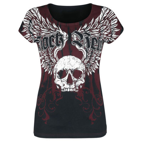 Womens skull print crew neck T-shirt