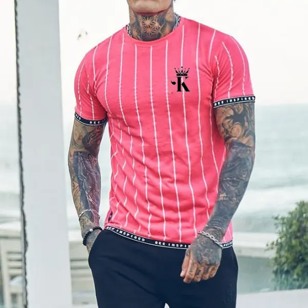 Poker striped streamer T-shirt - Kalesafe.com 