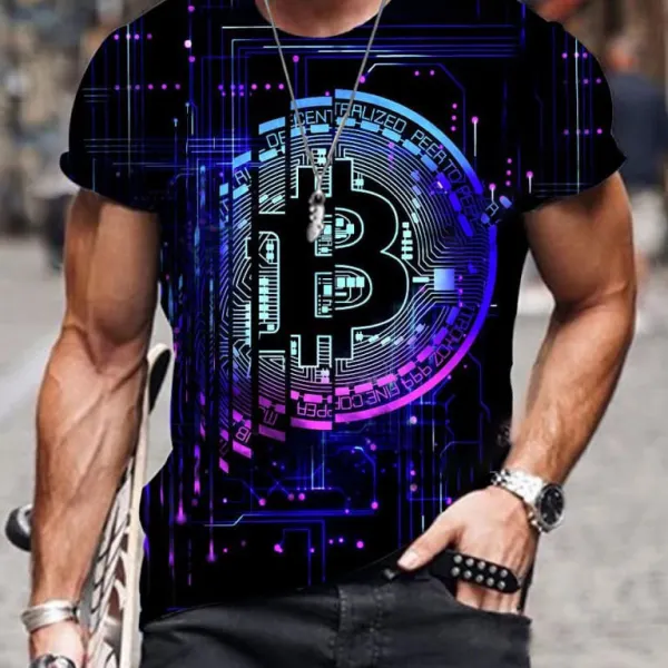Designer Art Bitcoin Print T-shirt - Sanhive.com 