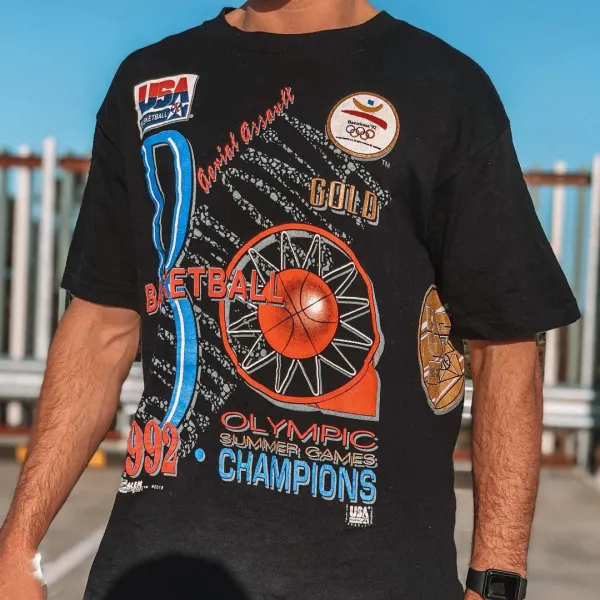 USA Basketball Graphic Print Short-sleeved T-shirt - Faciway.com 
