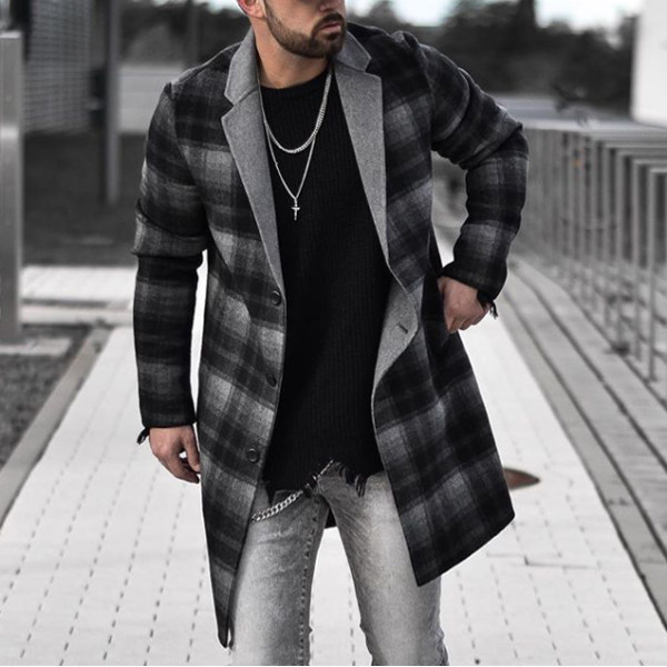 Mens fashion check coat - realmseo.com