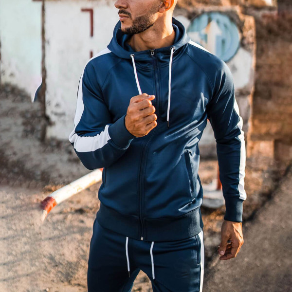 navy blue polo jogging suit