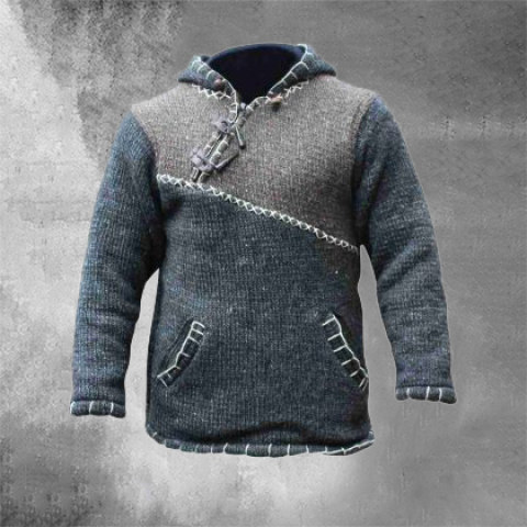 Contrast stitching sweater