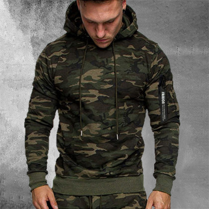 MenS Fashion Camouflage Sweater Coat