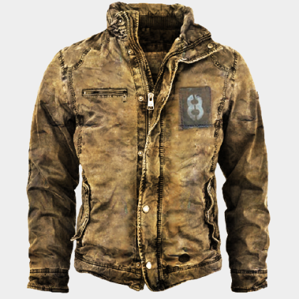 Mens Jacket Retro Washed Warm Jacket