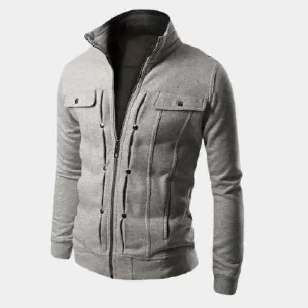 Mens outdoor stand-collar thin sweater jacket - Blaroken.com 