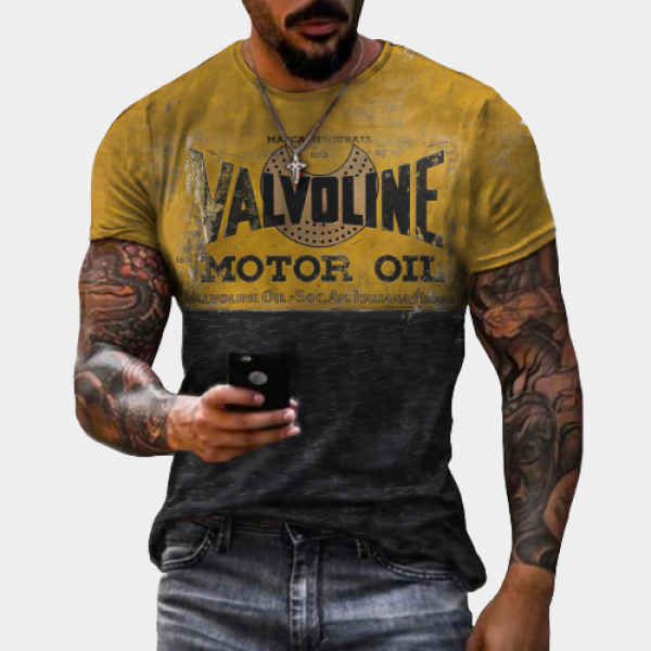 old skull motor oil t shirt