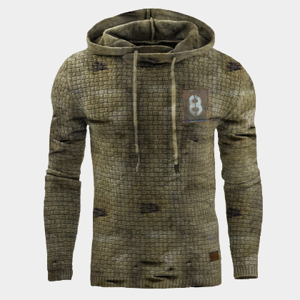 Retro Mens outdoor sports fitness hooded sweater
