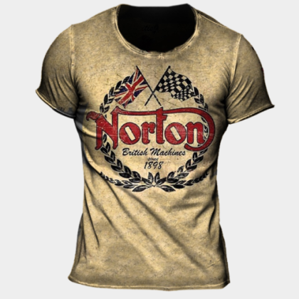 Mens fashion retro printed T-shirt