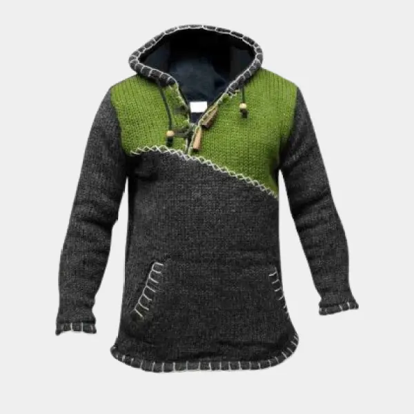 Contrast stitching sweater - Blaroken.com 