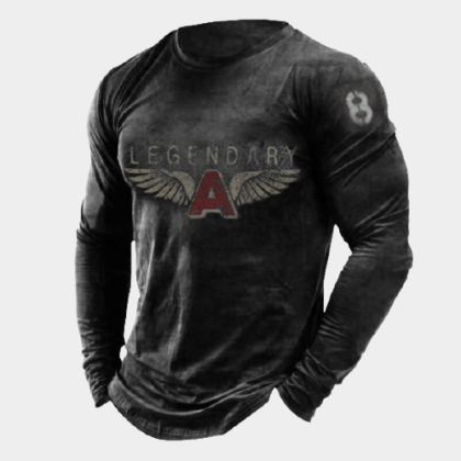 Mens Legendary Printed Retro Outdoor Casual T-shirts