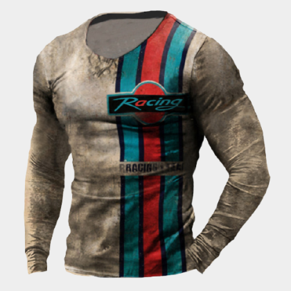 Men's Outdoor Tactical Racing Print Long-sleeved T-shirt