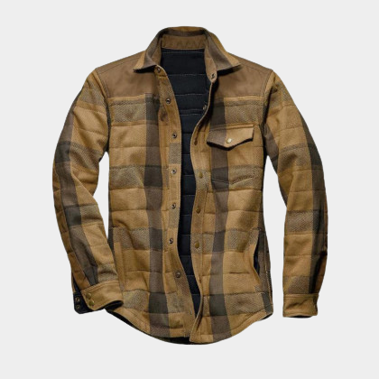 Mens Plaid Thick Woolen Casual Jacket