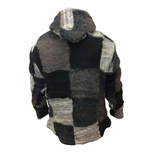 Zipper color matching casual mens winter hooded sweater - nikiluwa.com