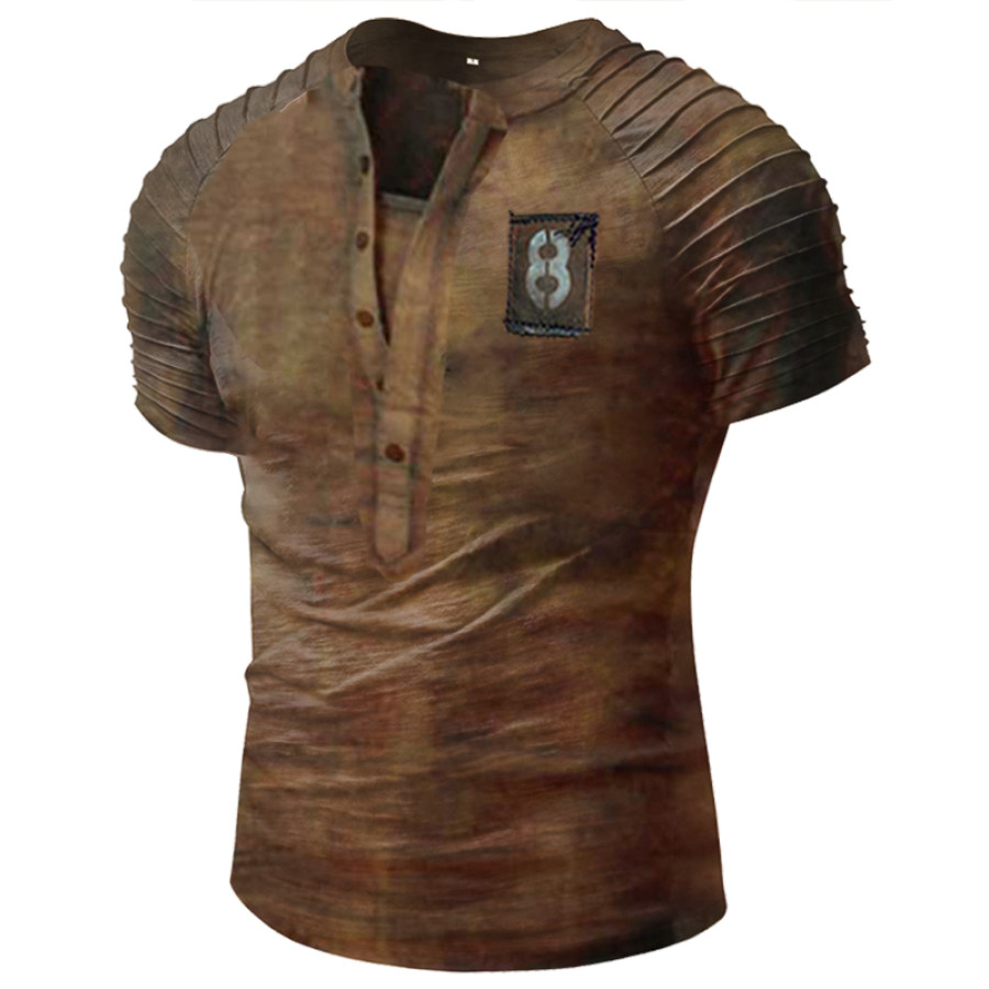 

Mens retro style fashion printed short-sleeved T-shirt
