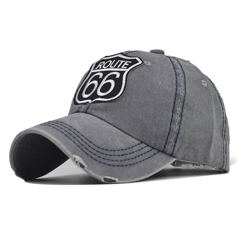 Outdoor Route66 Alphabet Embroidery Chic Baseball Cap